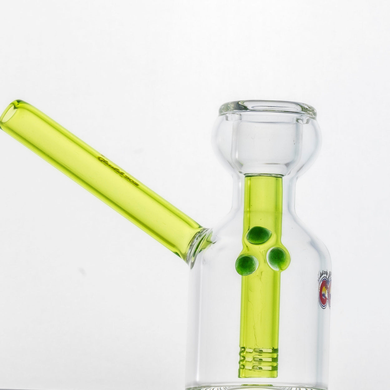 Borosilicate Glass | Cologne Bottle Bubbler by GlassLab303 | Green Elvis image