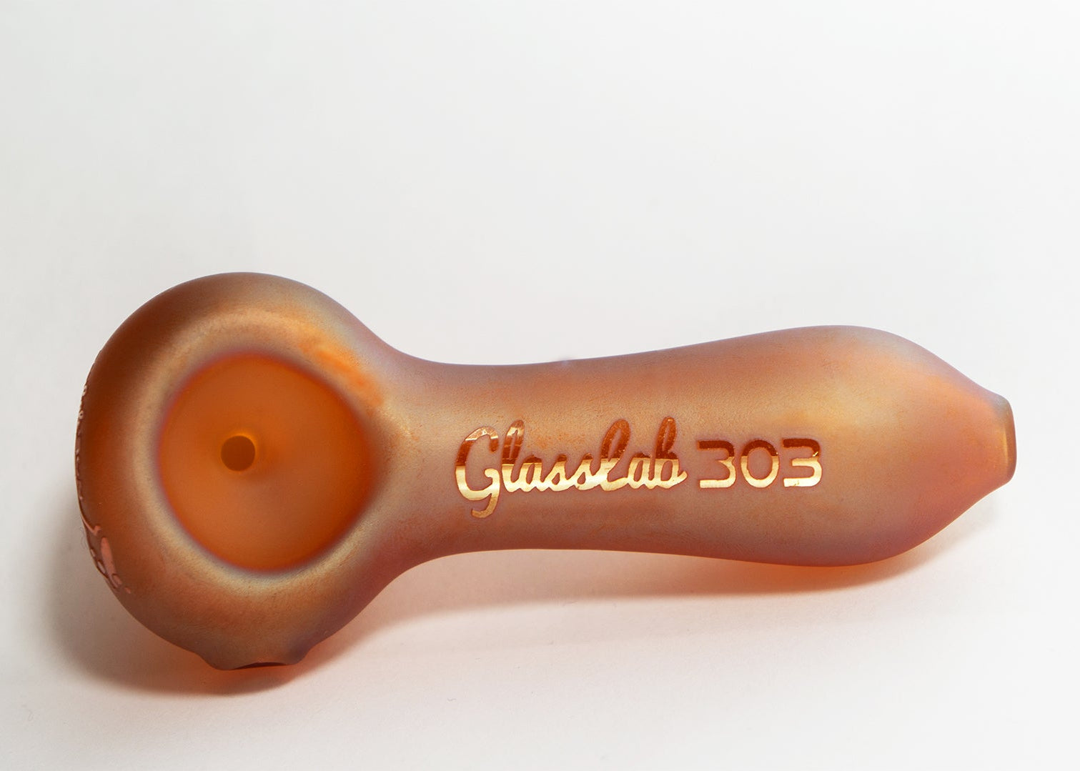 Electroplated Sandblasted 5" GlassLab303  – Durable Glass Spoon,3 Color Options - Orange