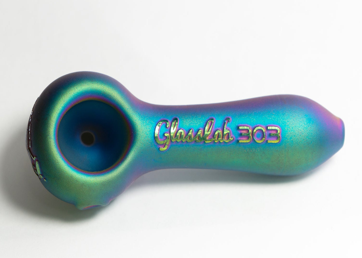 Electroplated Sandblasted 5" GlassLab303  – Durable Glass Spoon,3 Color Options - Purple X Green